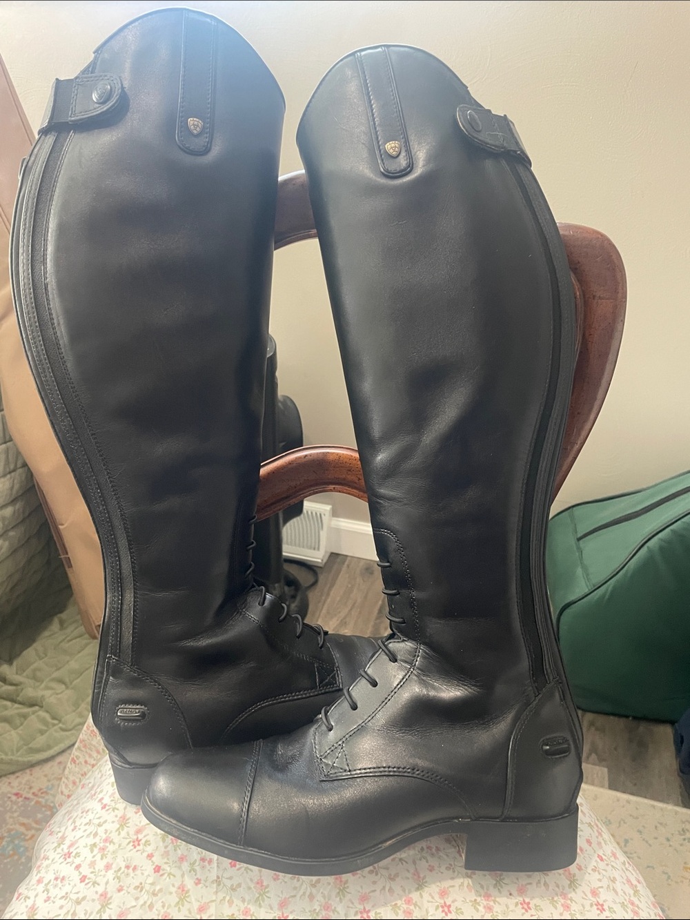Ariat Black Leather Knee-High Riding Boots